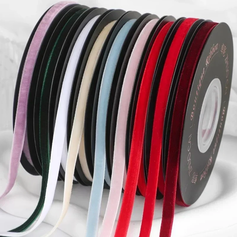 Velvet Ribbon Roll - 5Yard/Rol Pita Beludru Lebar 6Mm Dekorasi