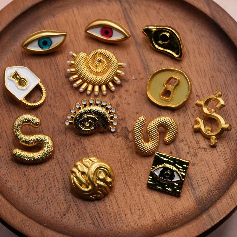 Kancing Logam Vintage Berbentu - Craft Embellishment ulasan dan harga