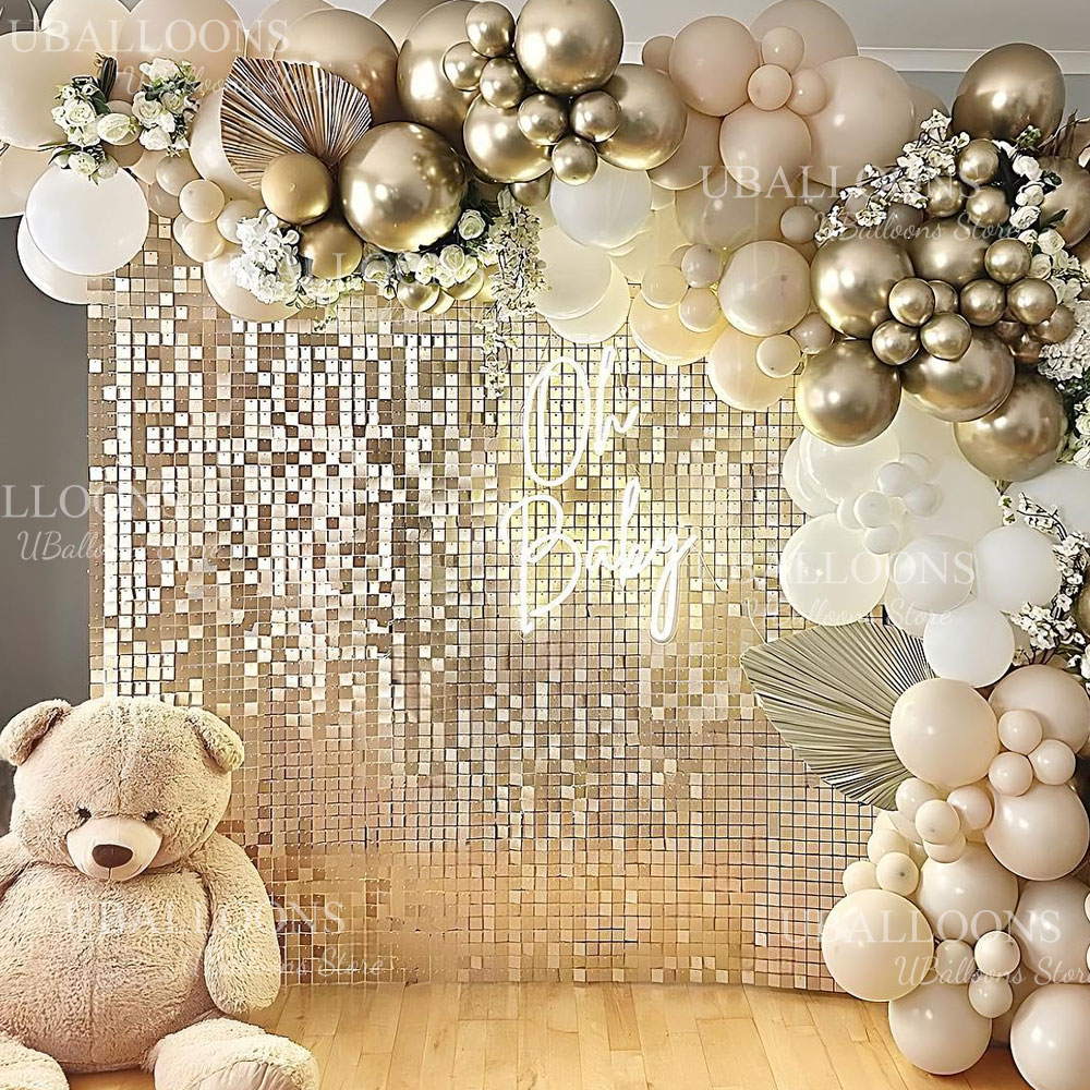 Panel Latar Belakang Emas Matt - Sequin Fabric Panel ulasan dan harga