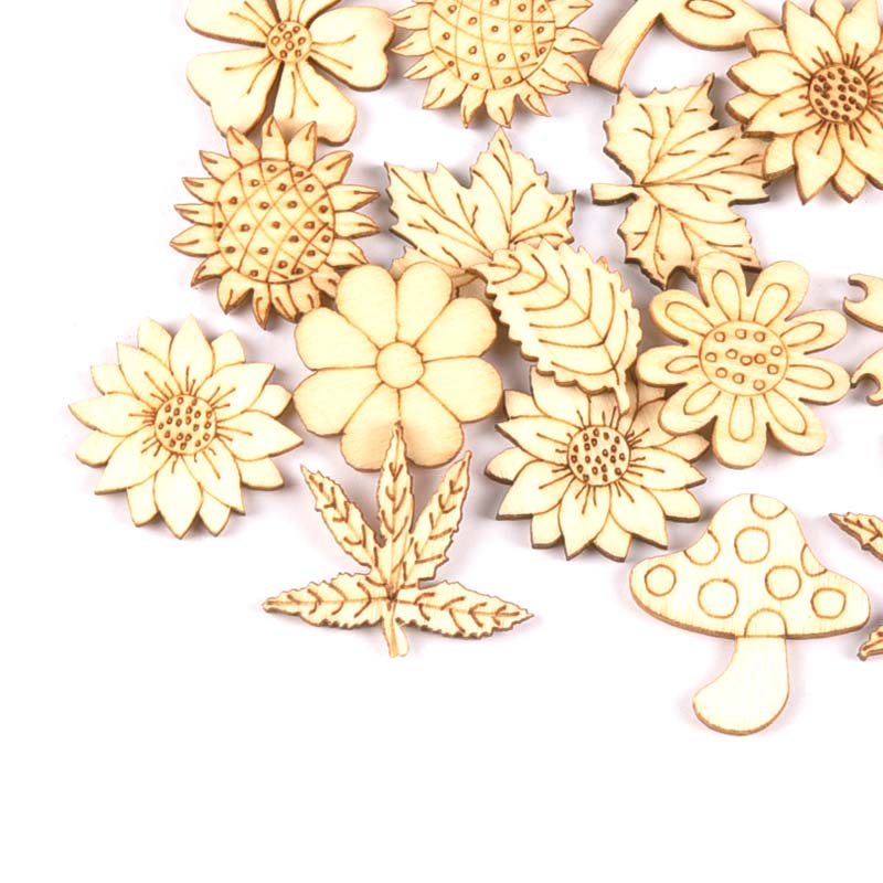 30 buah 25-30mm Aksesori kayu  - Craft Embellishment ulasan dan harga
