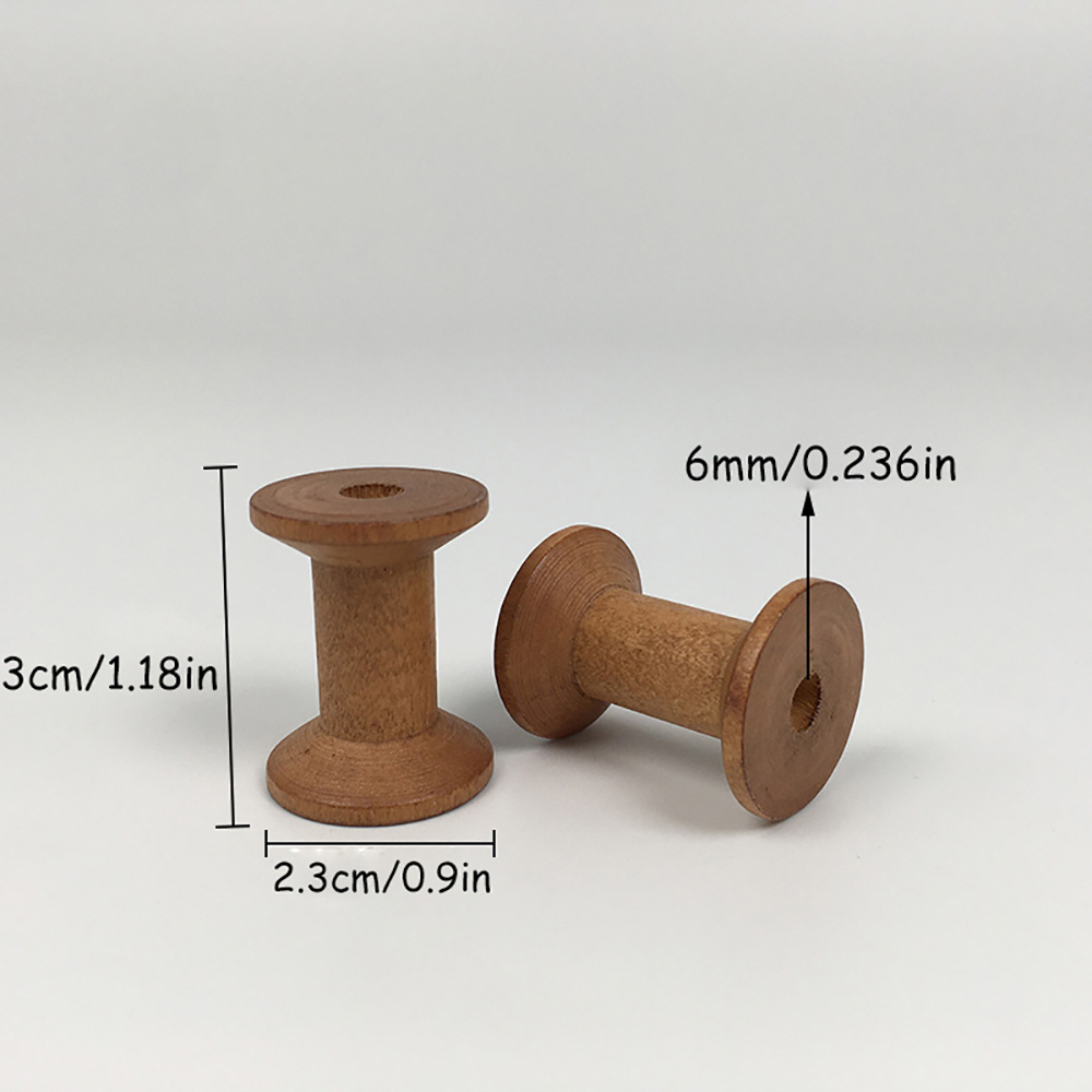 10/20 Buah Bobbin Kayu Mini Ko - Organza Ribbon Spool ulasan dan harga