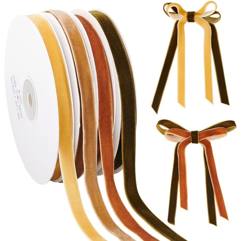 4 Gulungan 4 Warna Pita Beludr - Velvet Ribbon Roll ulasan dan harga