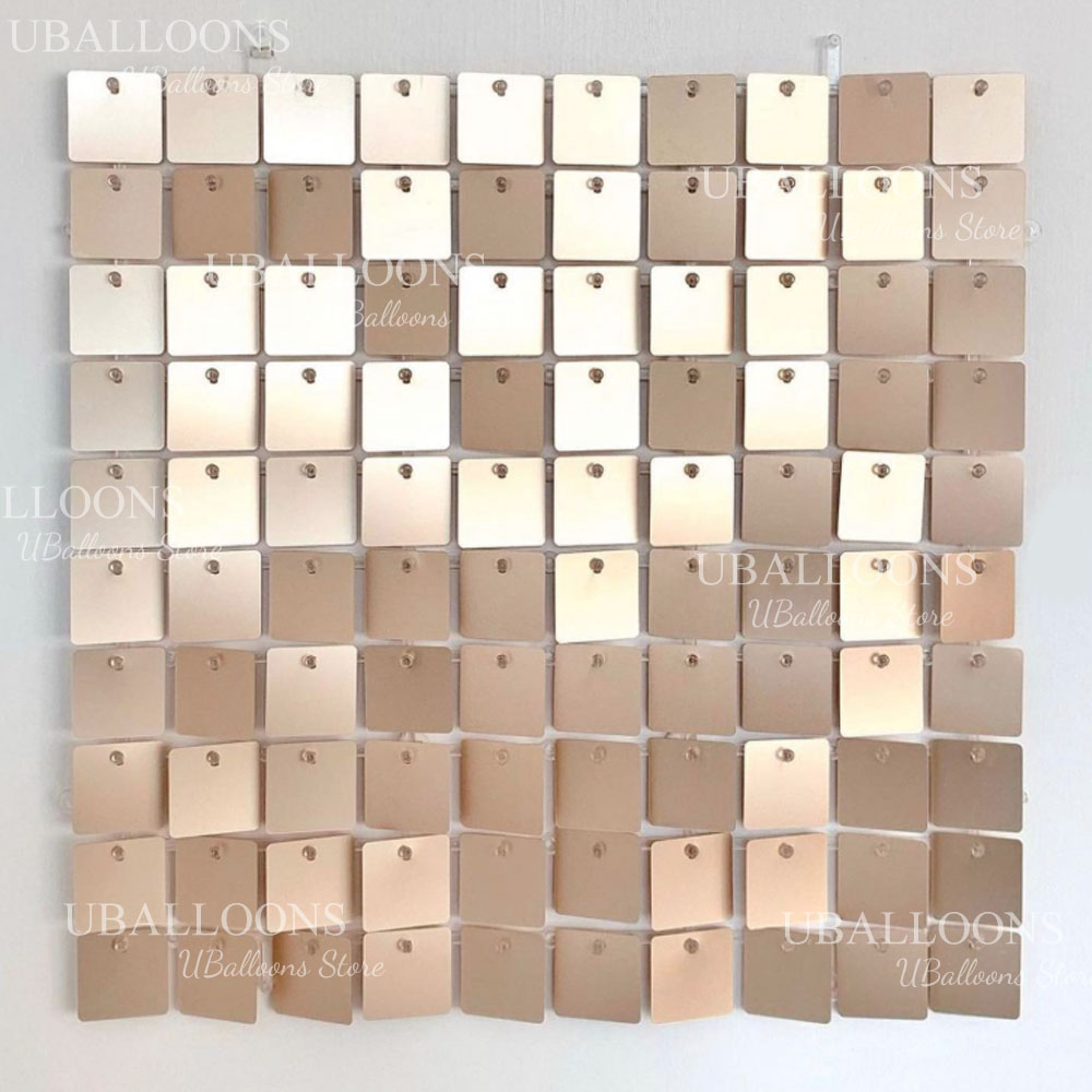 Panel Payet Berkilau Emas Beig - Sequin Fabric Panel ulasan dan harga