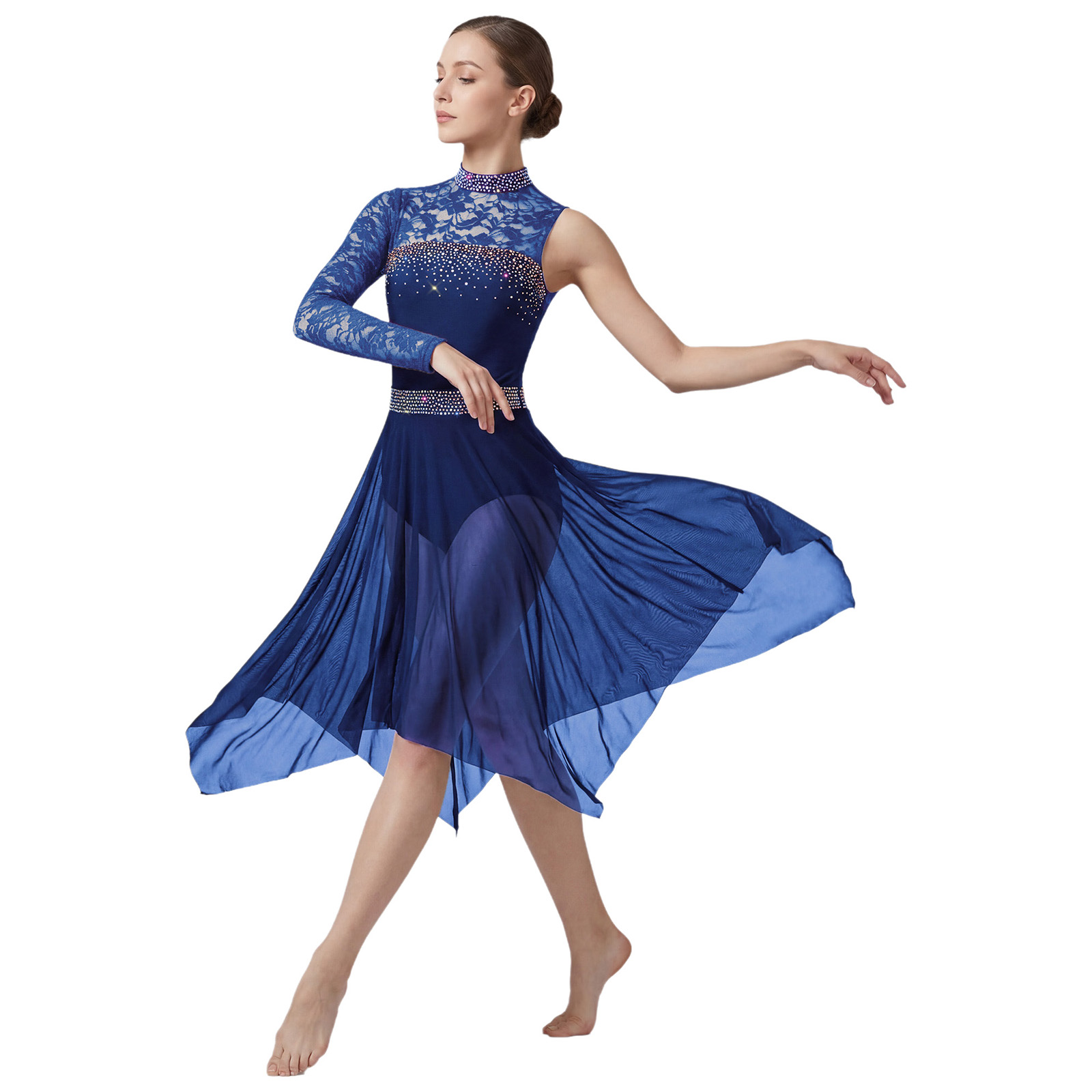 Gaun Tari Figure Skating Lirik - Rhinestone Banding Trim ulasan dan harga