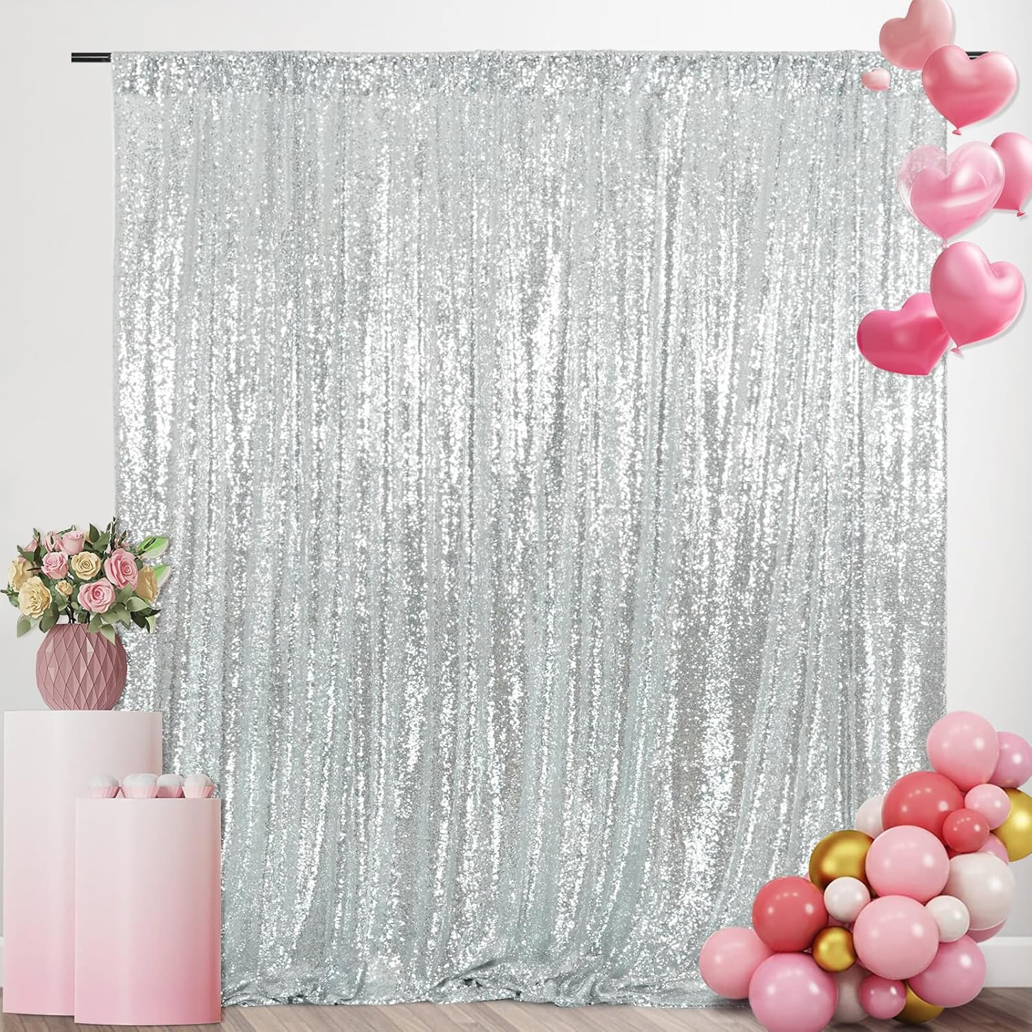Tirai Latar Belakang Payet Per - Sequin Fabric Panel ulasan dan harga