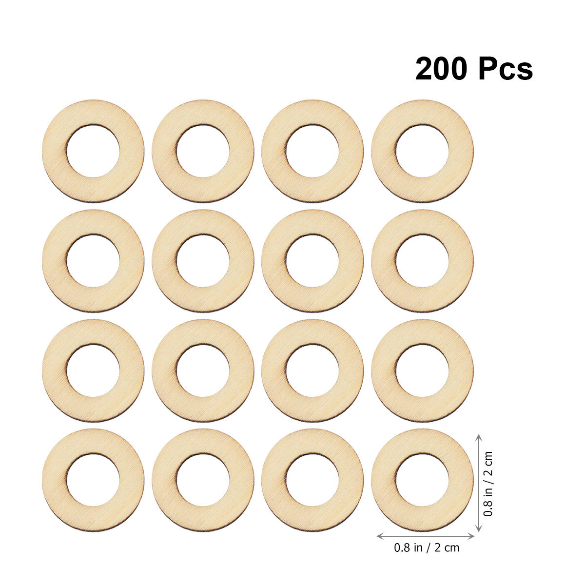 200Pcs Hiasan Lingkaran Kayu B - Christmas Craft Embellishment ulasan dan harga