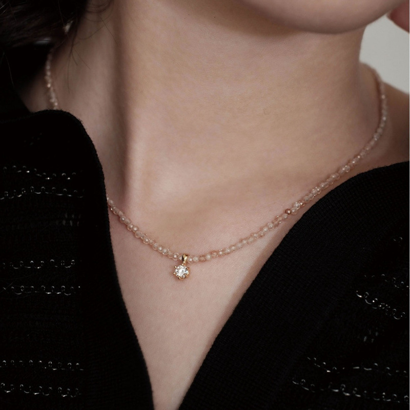 Kalung Liontin Zirkon Seksi Vi - Pearl Trim Chain ulasan dan harga