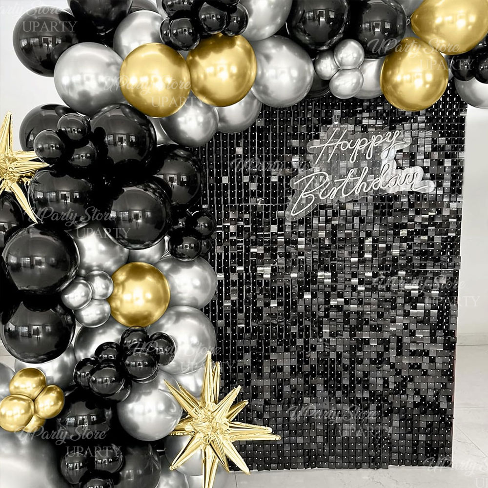 Panel Dinding Berkilau Hitam 1 - Sequin Fabric Panel ulasan dan harga