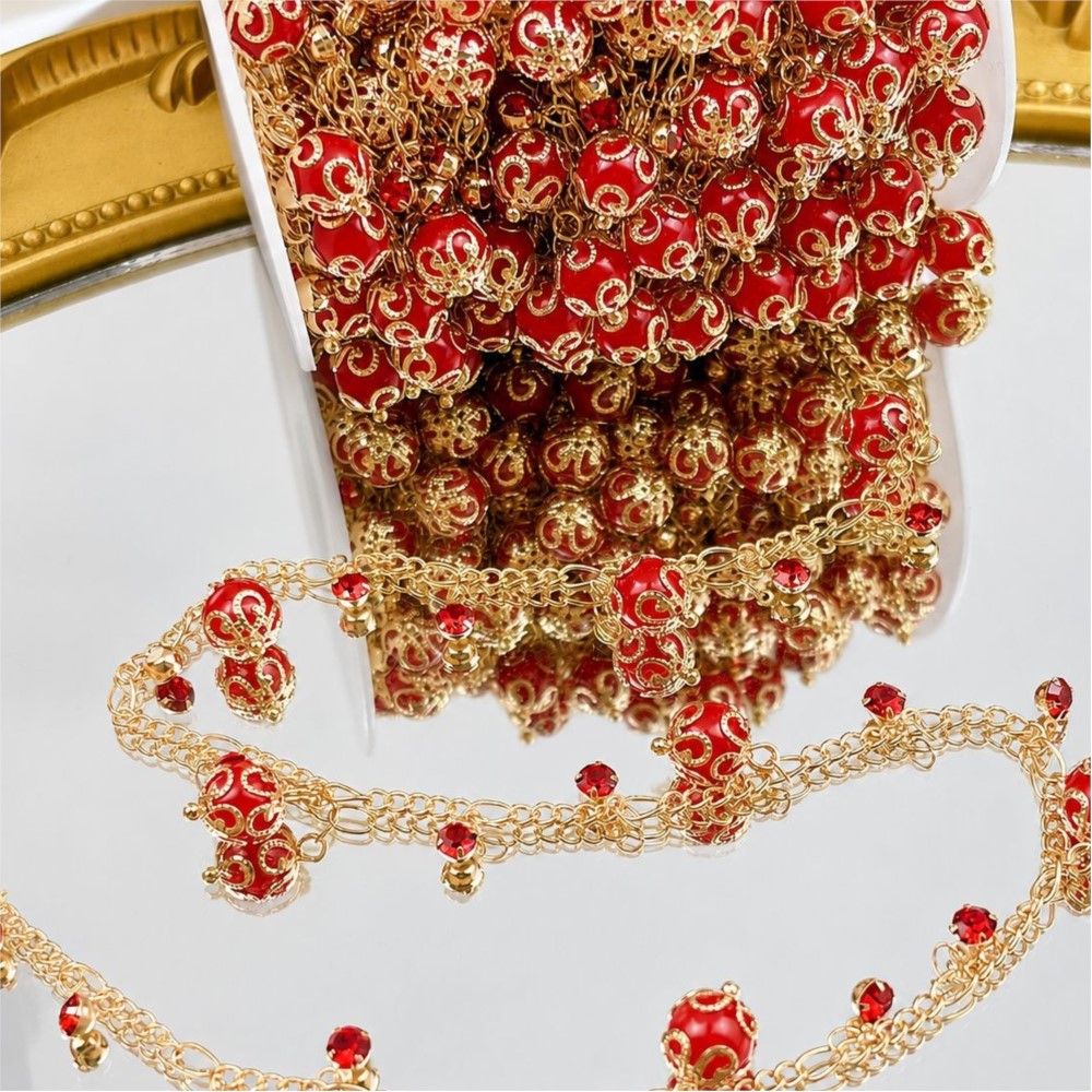 Manik-manik Kaca Rhinestone 0, - Pearl Trim Chain ulasan dan harga