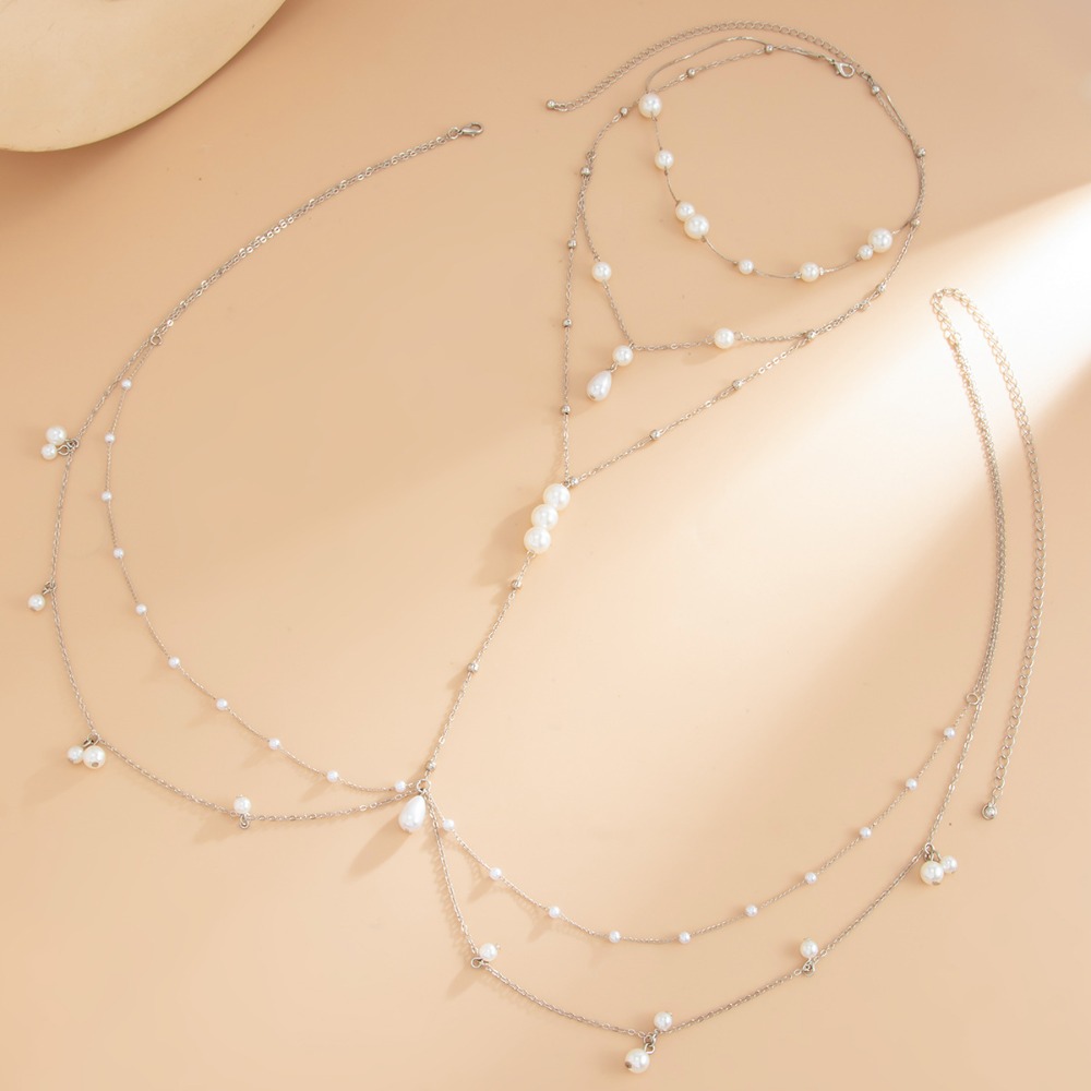 Kalung Mutiara Imitasi Multi L - Pearl Trim Chain ulasan dan harga